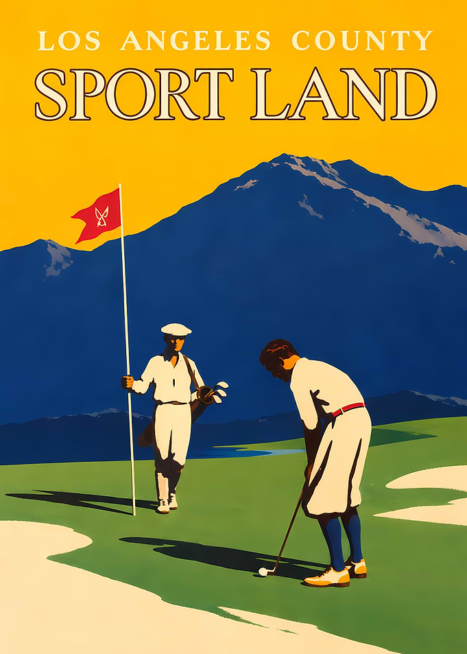 Vintage Los Angeles County Golf Poster