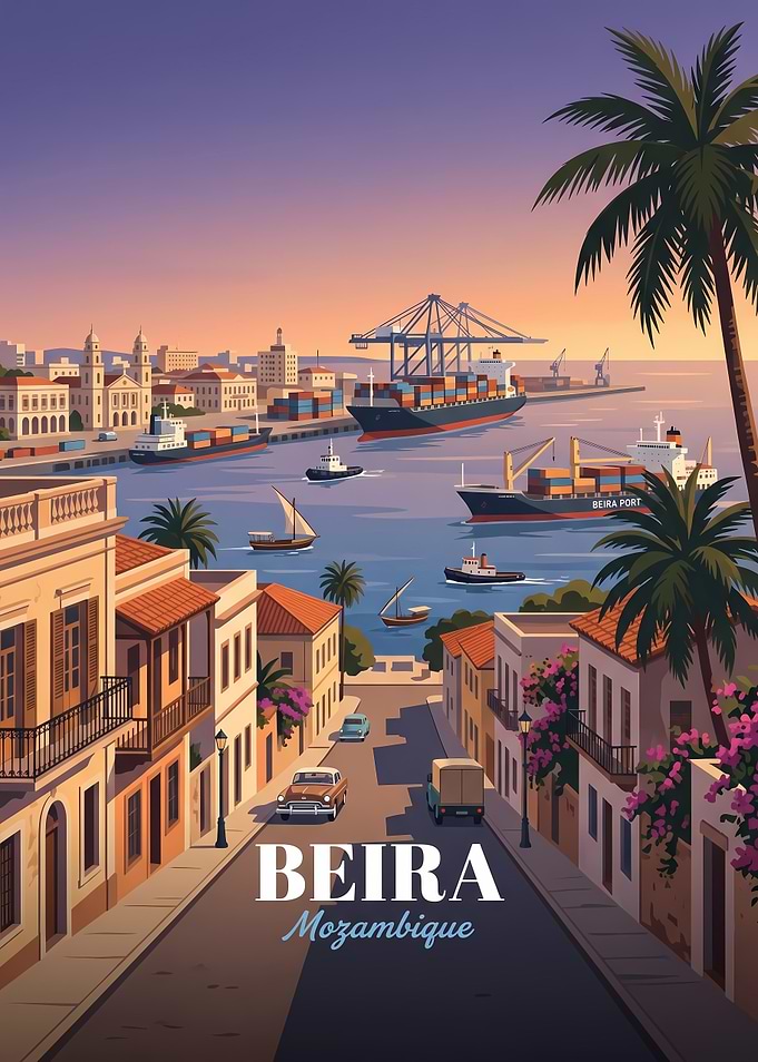 Beira Mozambique Travel Poster