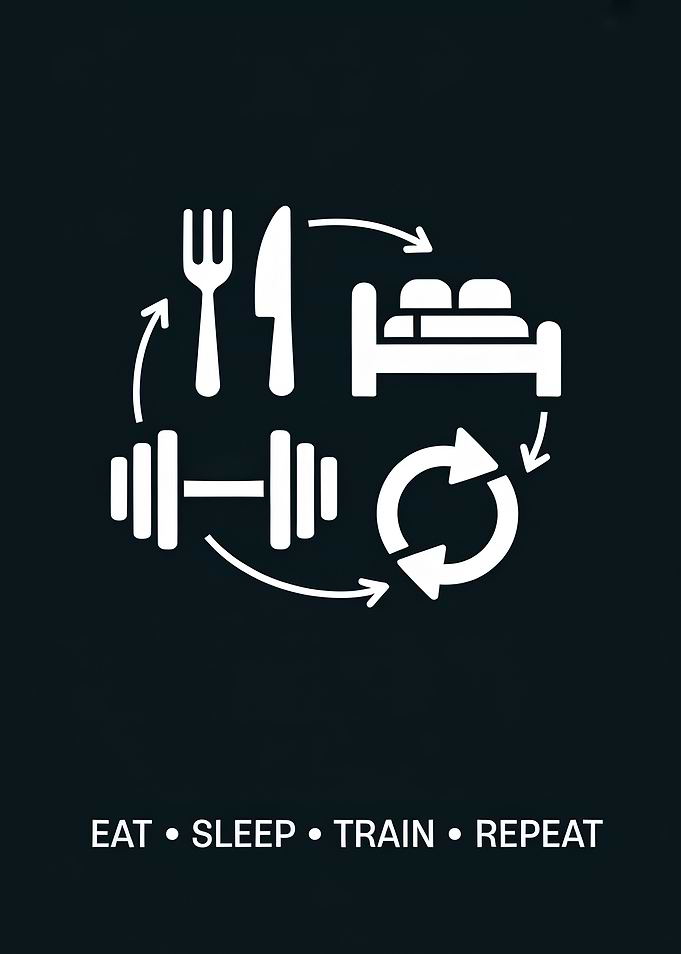 Eat Sleep Train Repeat Fitness Poster
