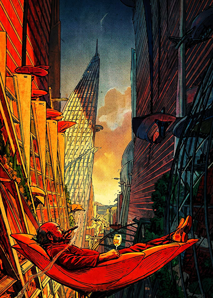 Futuristic Cityscape Relaxation