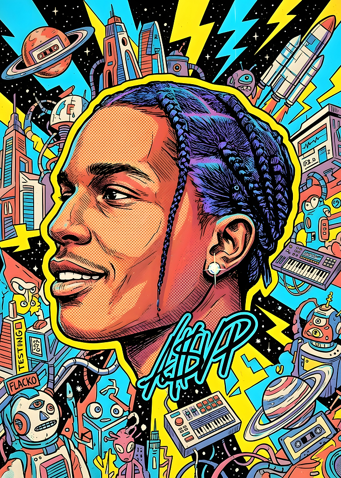 A$AP Rocky Psychedelic Space Portrait