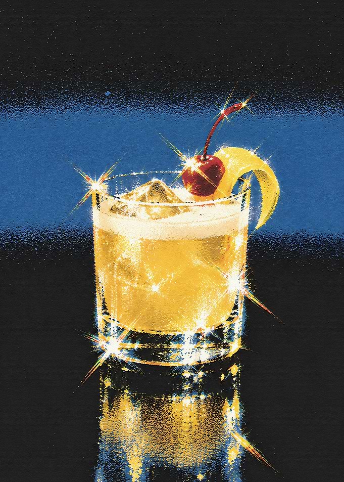 Sparkling Whiskey Sour Cocktail