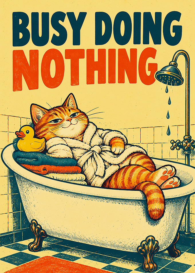 Busy Doing Nothing Cat Poster