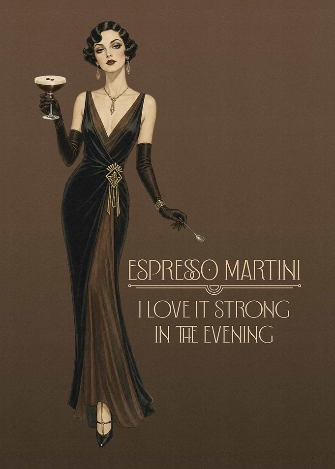 Art Deco Espresso Martini Poster