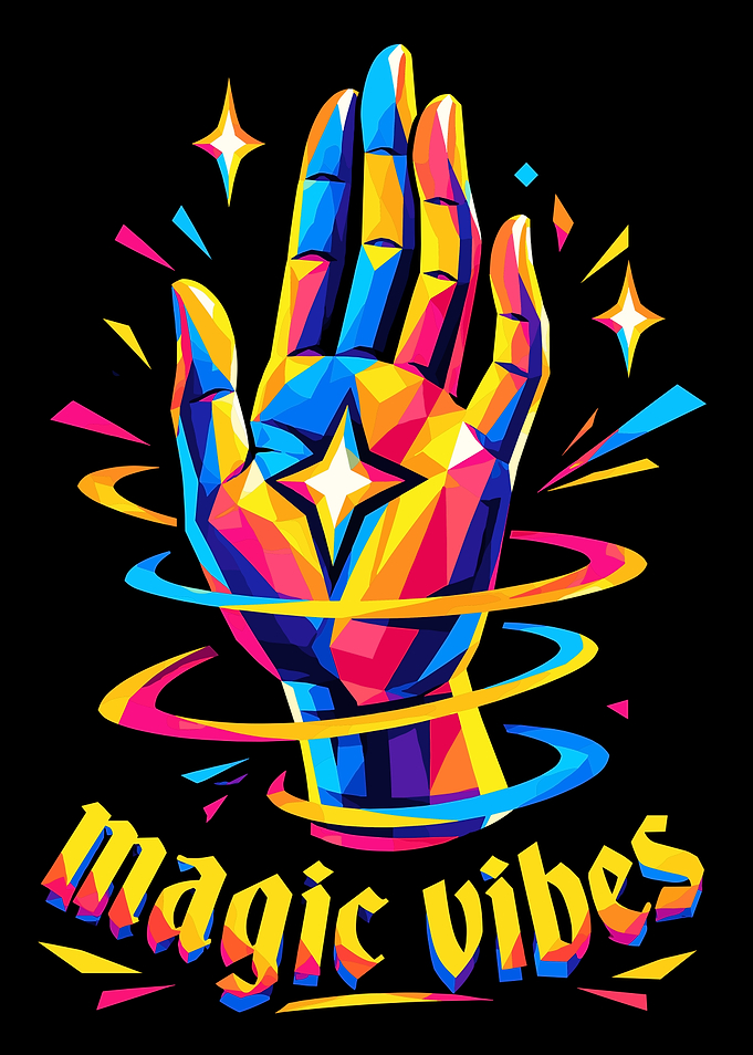 Magic Vibes Low Poly Hand Art