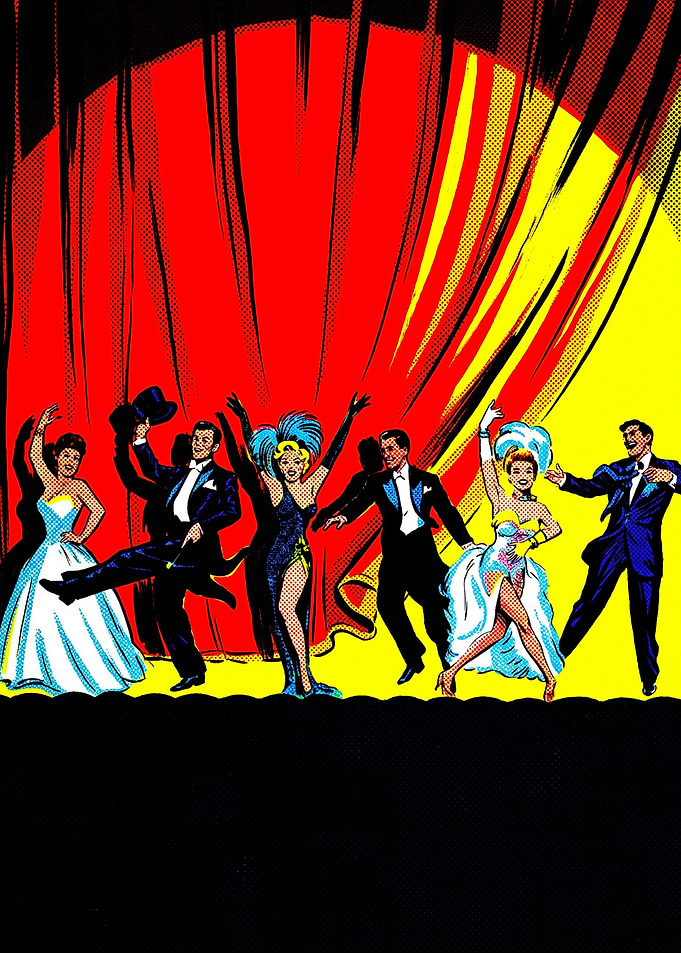 Vintage Comic Style Stage Performance