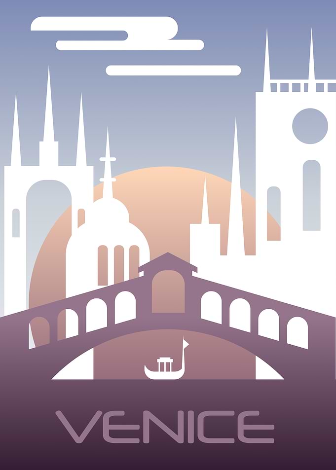 Minimalist Venice Travel Poster