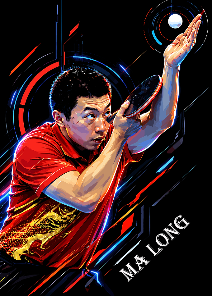 Ma Long Table Tennis Digital Art