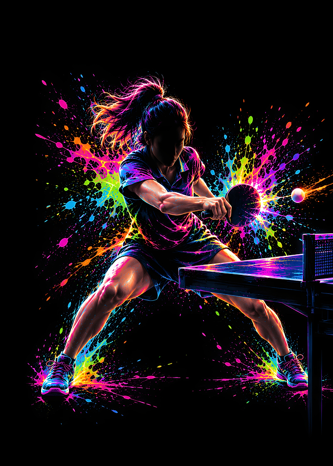 Vibrant Rally Ping Pong Print