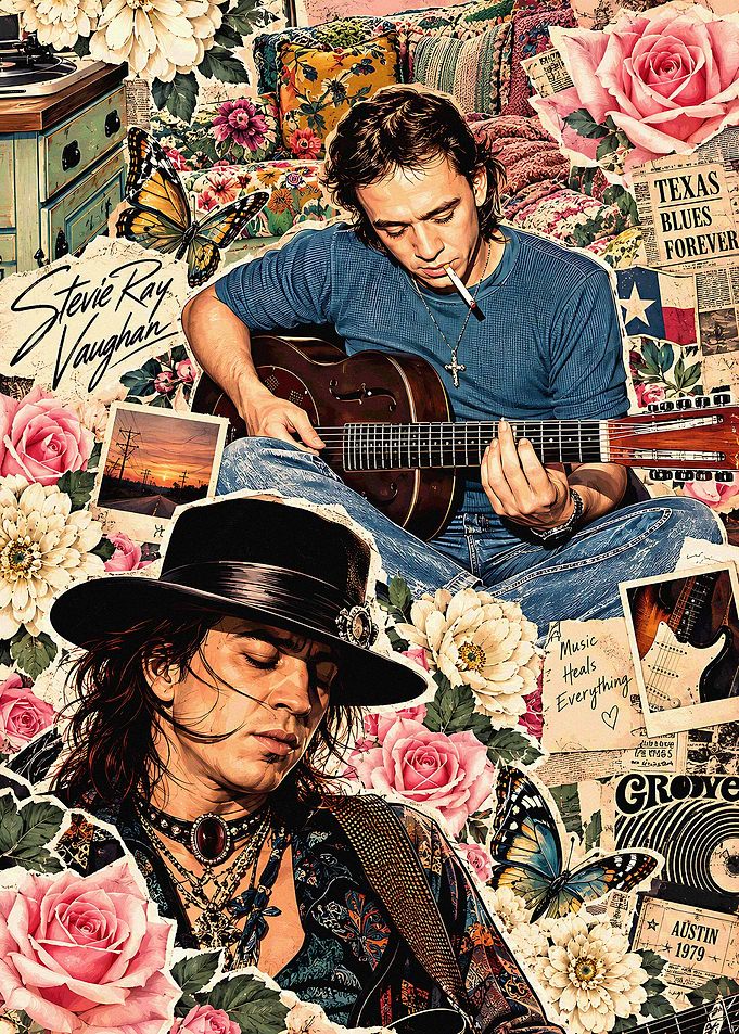 Stevie Ray Vaughan Collage Tribute