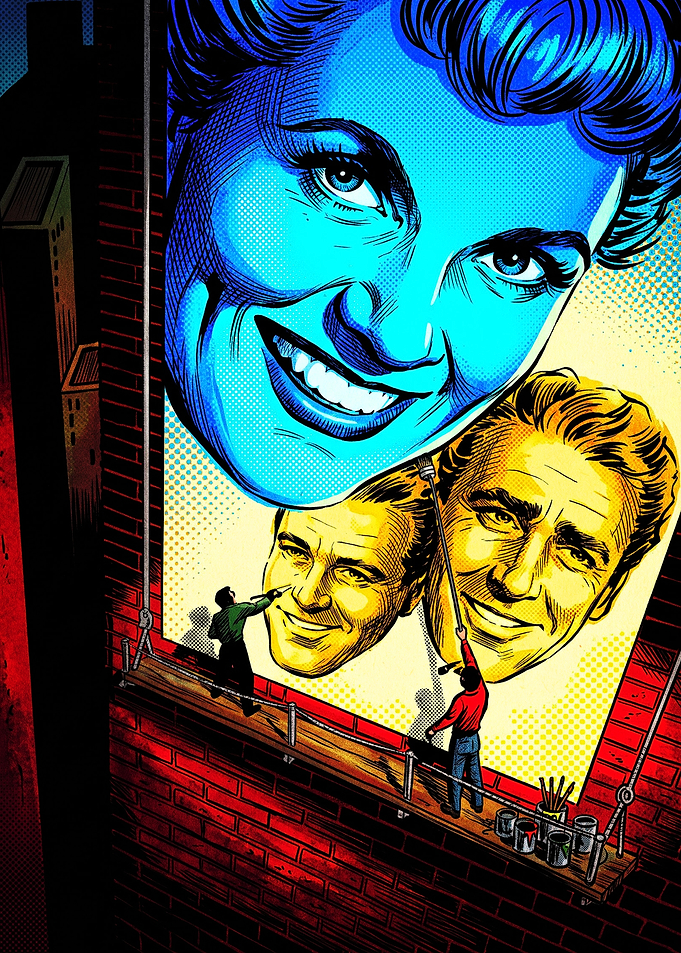 Artists Painting Large Retro Billboard