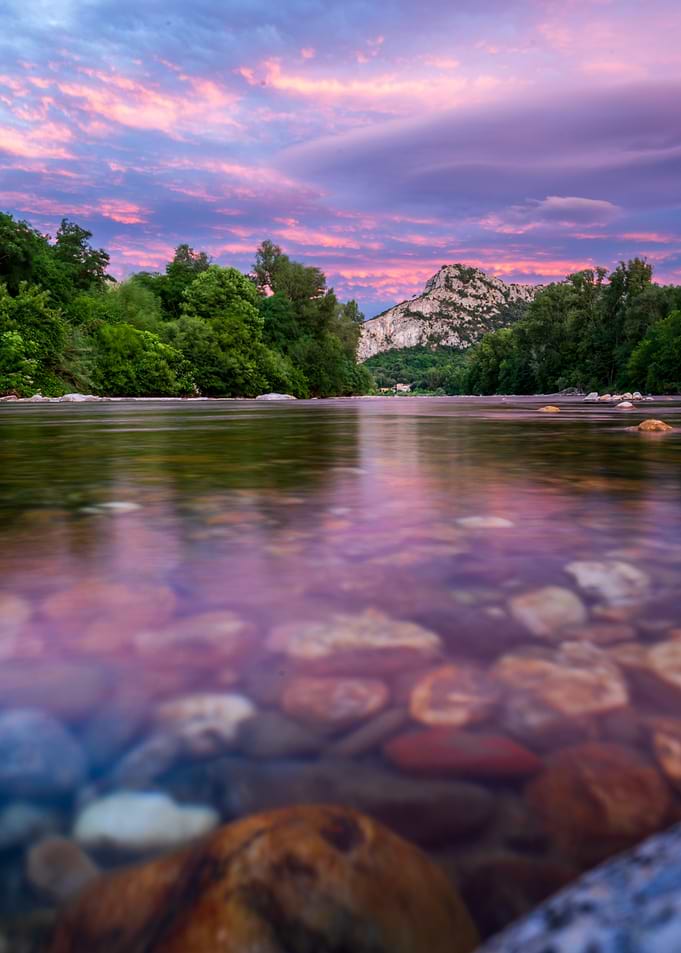 Serene River Sunset Landscape