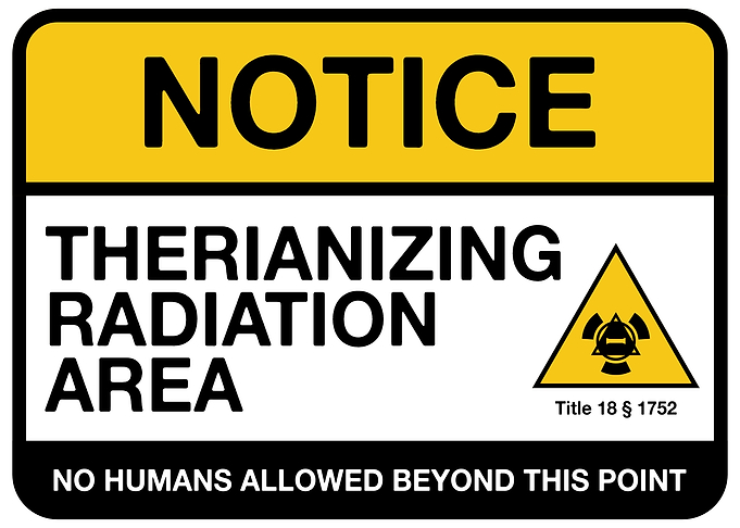 Therianizing Radiation Area Warning Sign