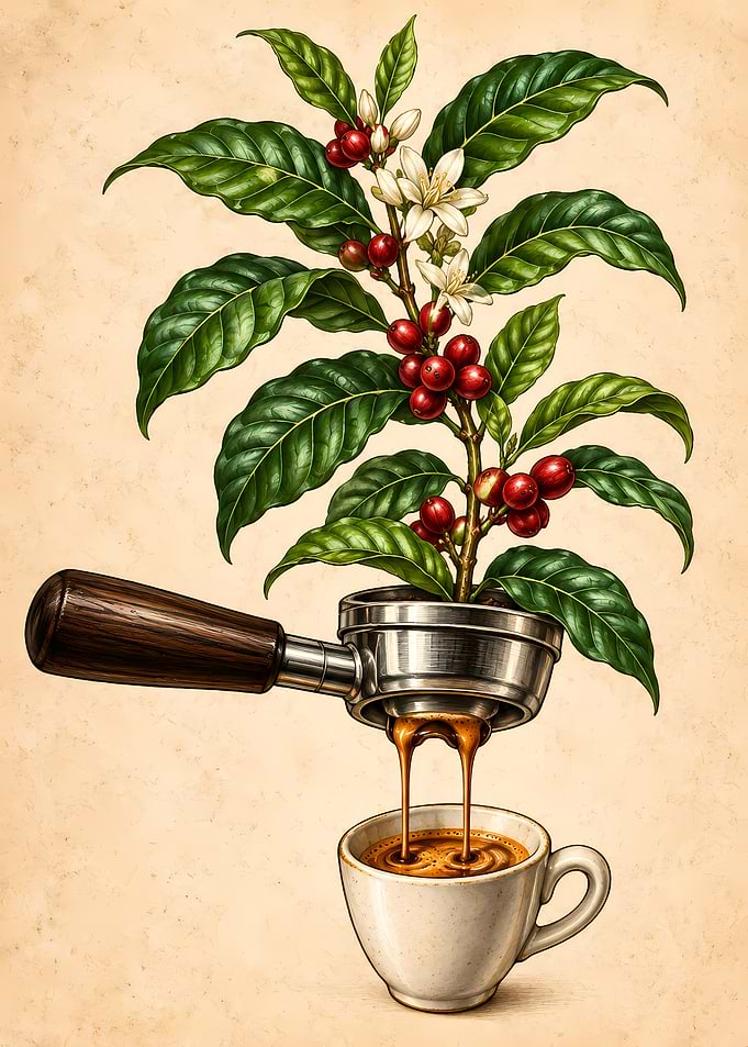 Coffee Plant Portafilter Espresso Extraction