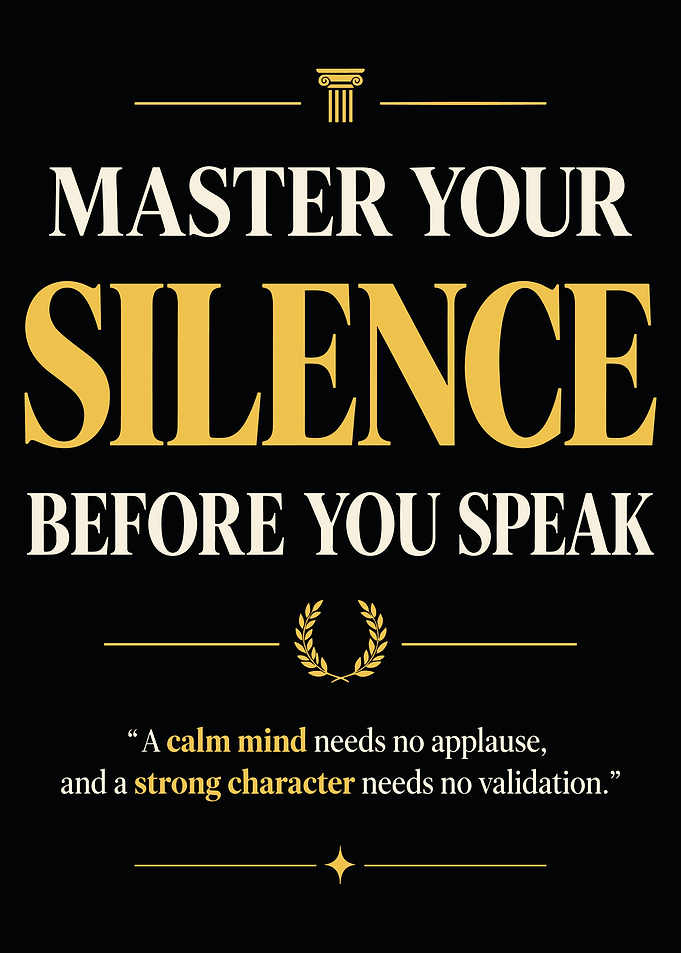 Master Your Silence Inspirational Quote Poster