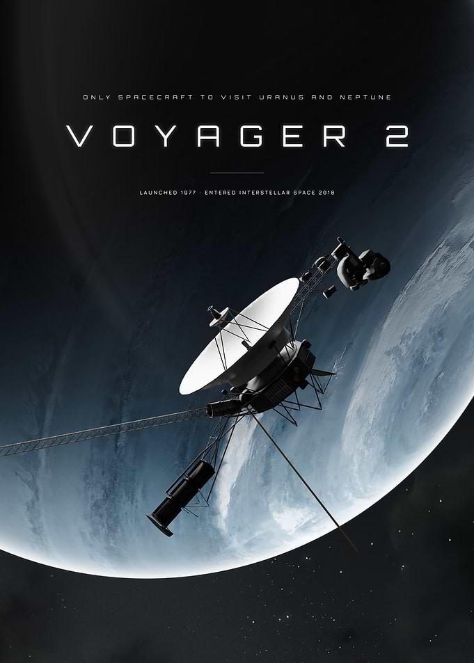 Voyager 2 Space Exploration Poster