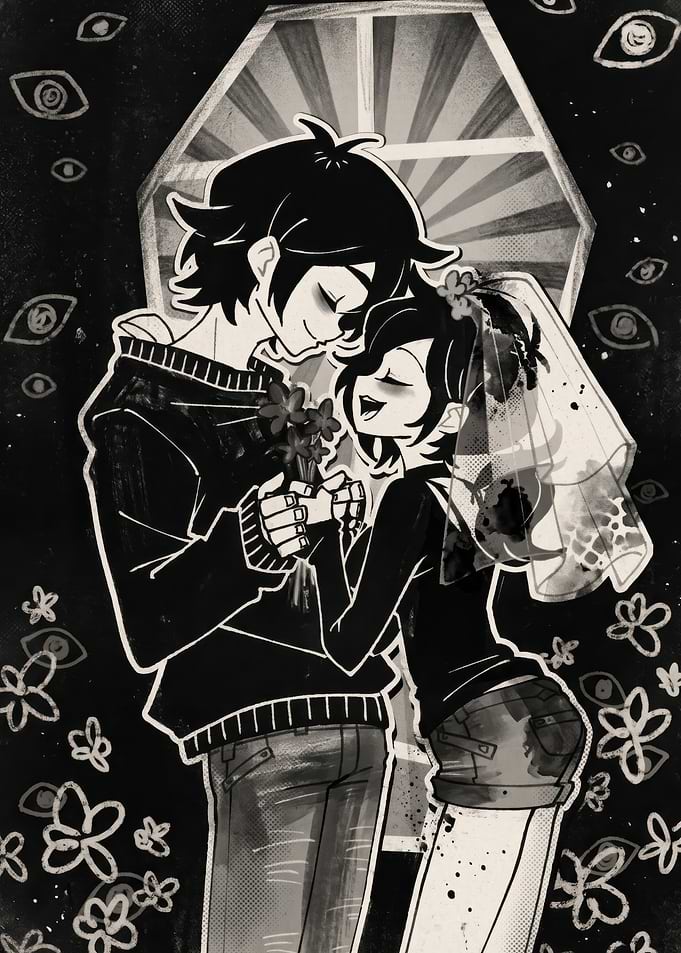 Gothic Anime Couple in Love