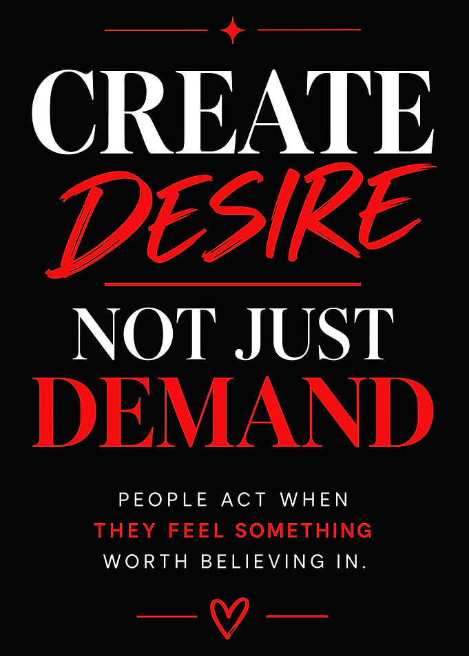 Create Desire Not Just Demand Poster