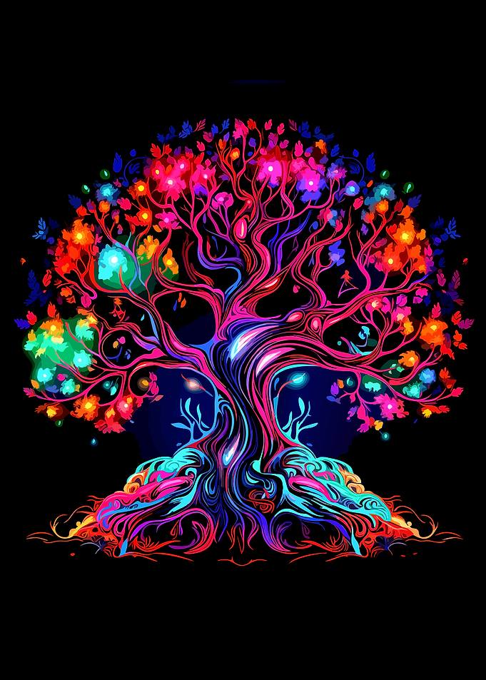 Neon Psychedelic Tree of Life