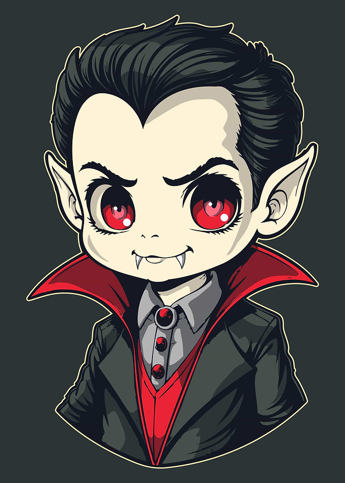 Chibi Vampire Boy Illustration