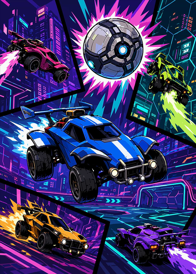 Rocket League Pixel Art Action