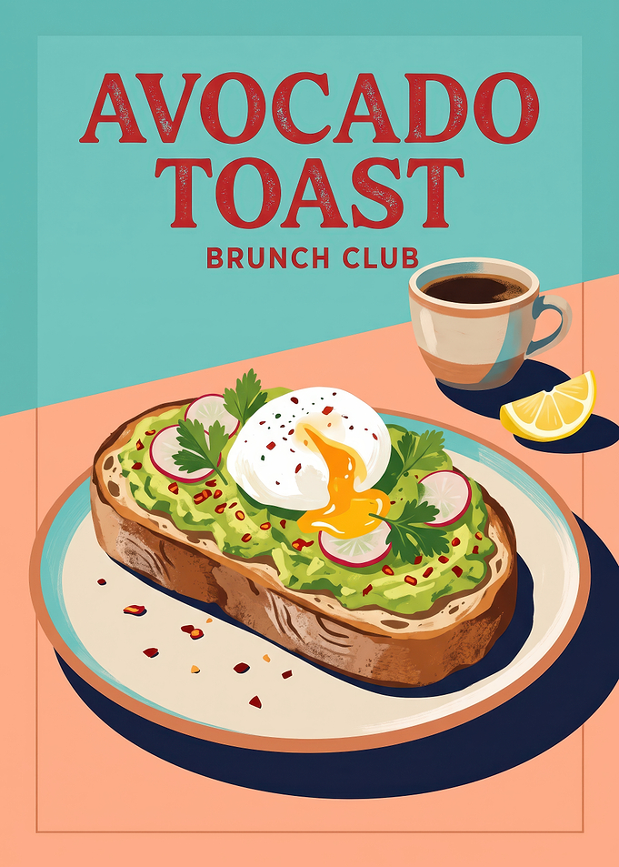 Avocado Toast Brunch Club Poster