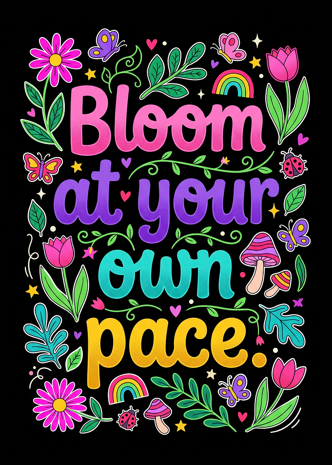 Bloom at Your Own Pace Typography