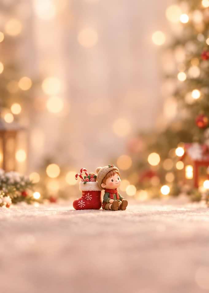 Cute Christmas Boy Figurine