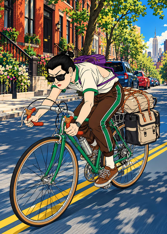 Samurai Cyclist in New York City