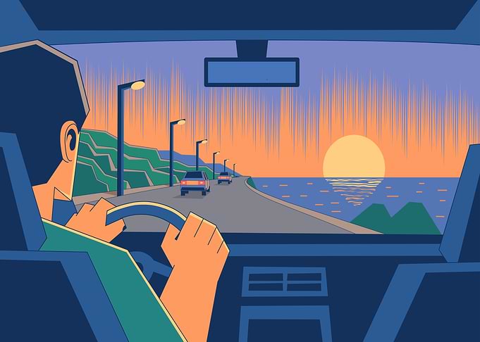 Driving Along the Coastal Highway