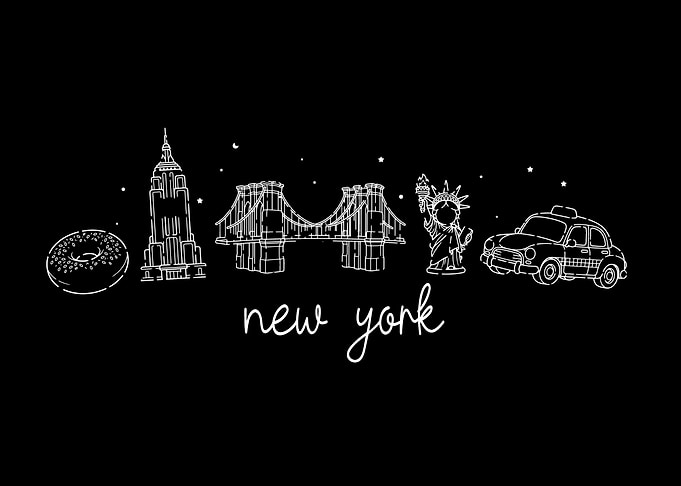 Artistic New York Lover Souvenir Skyline New York