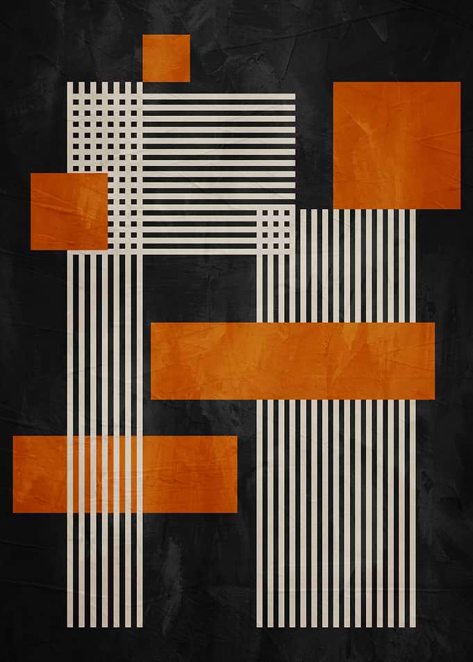 Abstract Geometric Composition in Orange