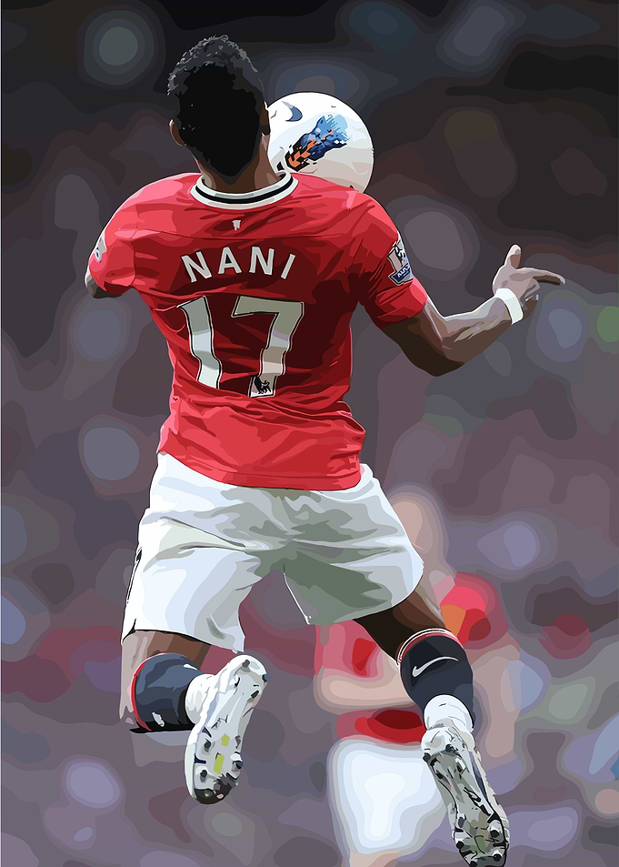 Nani Manchester United Soccer Illustration