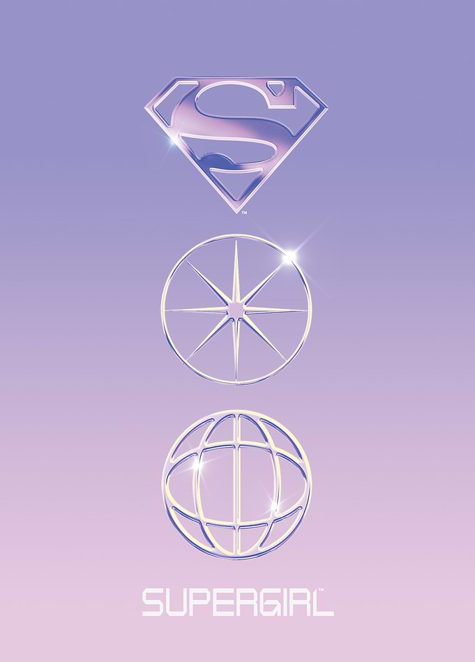 Supergirl – Chrome Symbols Pastel Poster