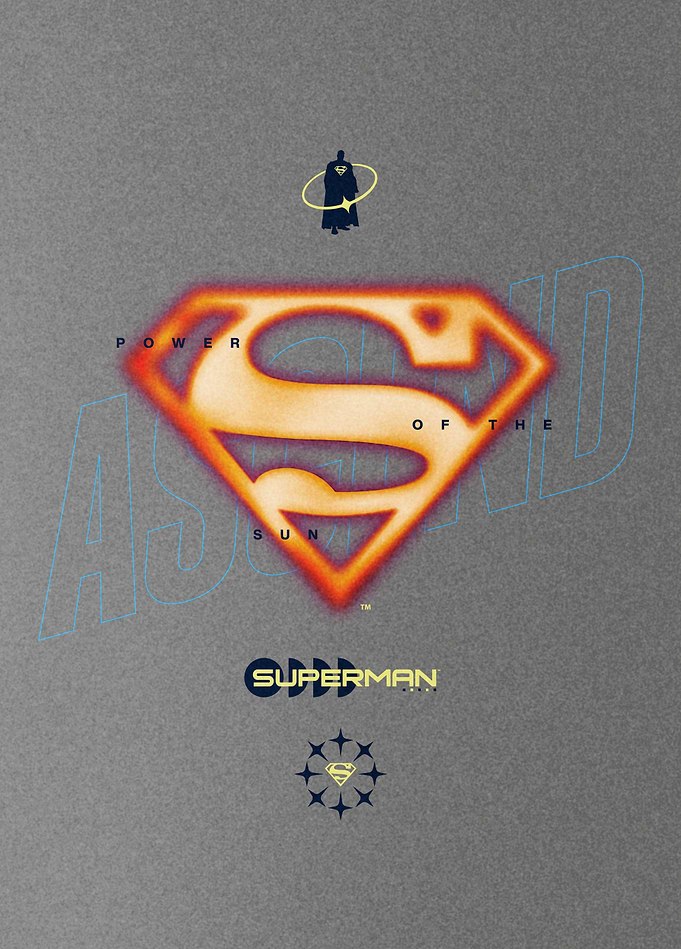 Superman – Neon S-Shield Grey Poster