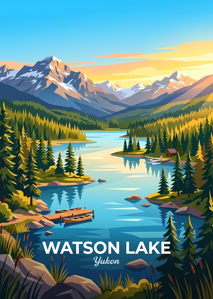 Watson Lake Yukon Travel Poster