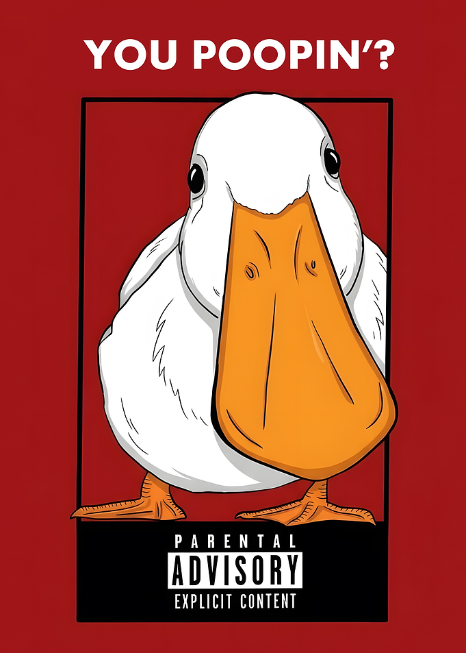 Funny Duck Parental Advisory Poster
