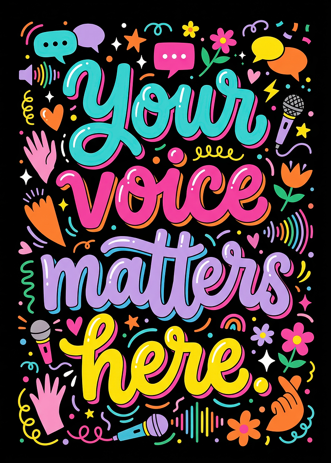 Your Voice Matters Here Typography Poster