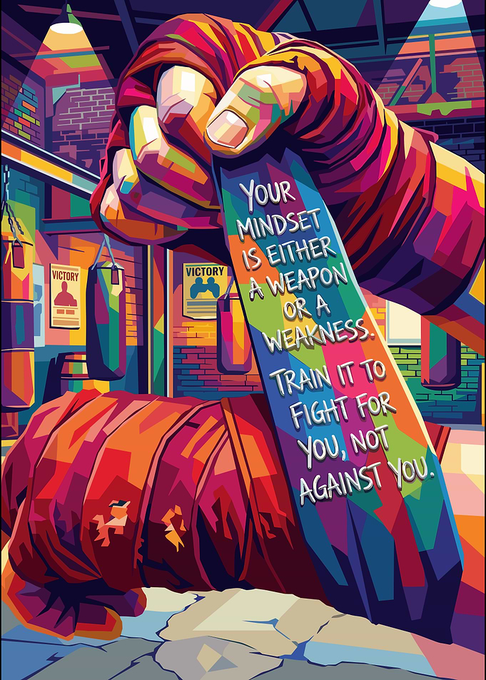 Boxing Mindset Motivational Pop Art Poster