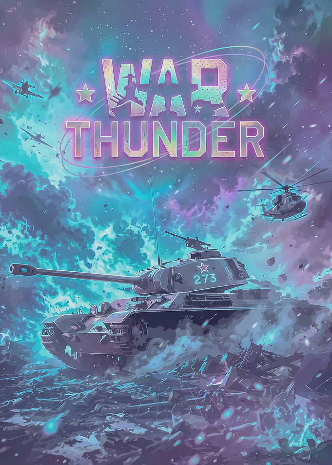 War Thunder Neon Battle Poster