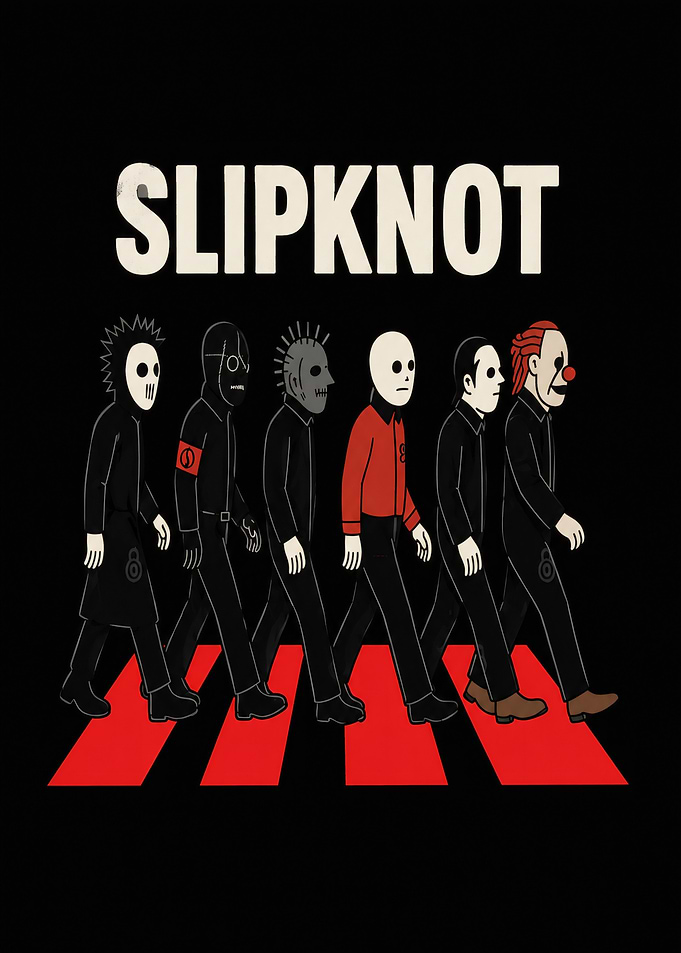 Slipknot Abbey Road Parody Illustration