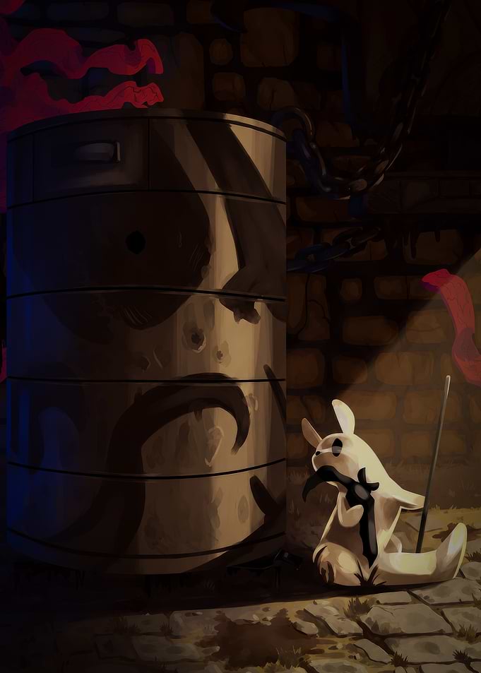 Rain World Slugcat in Dark Dungeon