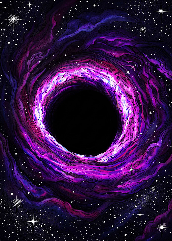 Vibrant Purple Cosmic Black Hole