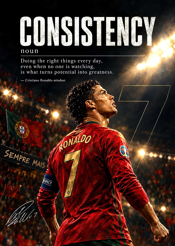 Cristiano Ronaldo Consistency Motivational Poster