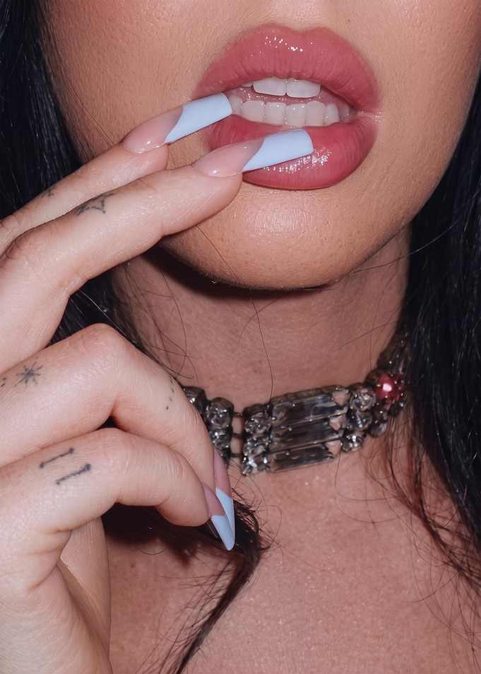 Megan fox Sexy Lips and Nails Art