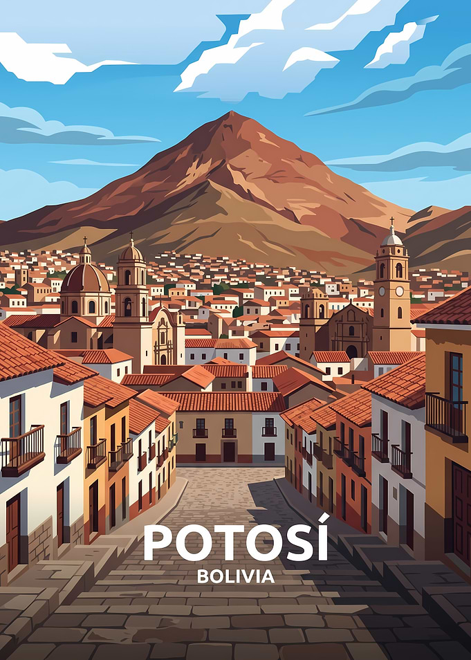 Potosi Bolivia Travel Poster