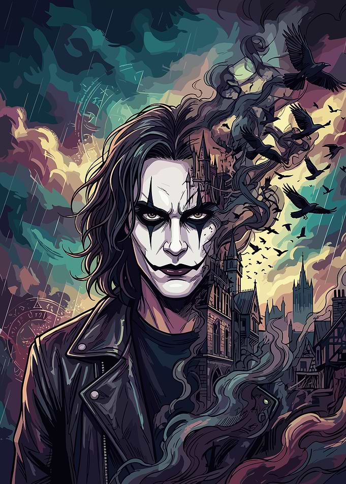 The Crow Gothic Portrait Illustration