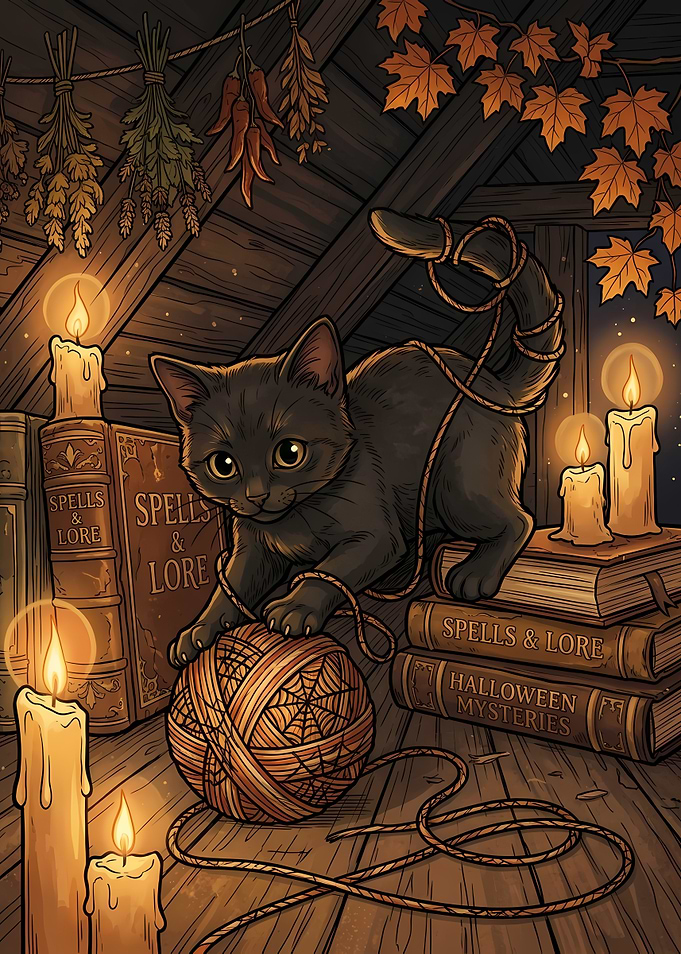 Cute Black Halloween Kitten Cat
