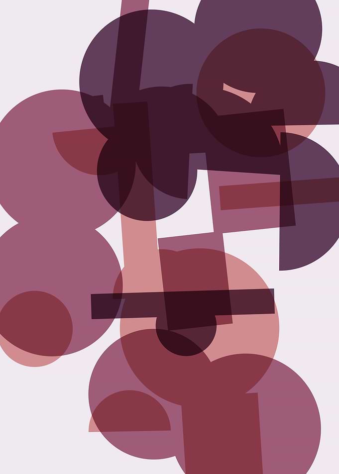 Plum and Blush Pink Risograph