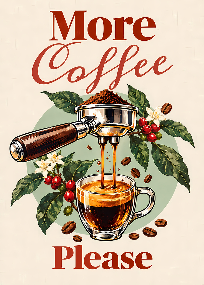 More Coffee Please Espresso Poster